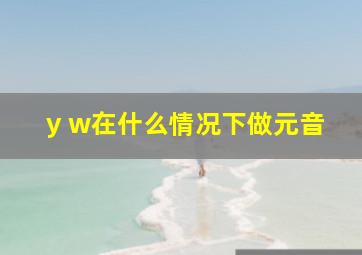 y w在什么情况下做元音